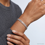 Sterling Silver 4.5mm Concave Beveled Curb Chain - Model Shot