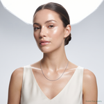 Sterling Silver Rhodium-plated 1mm Cable Chain - Model Shot