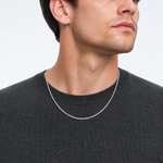 Sterling Silver Rhodium-plated 1.5mm Diamond-cut Rope Chain - Model Shot
