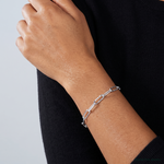 Sterling Silver Rhodium-plated 4.4mm D/C Paperclip Chain - Model Shot