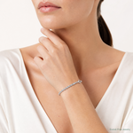 Sterling Silver Rhodium-plated Diam. Tennis Bracelet - Model Shot