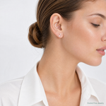 Sterling Silver Musical Note Mini Earrings - Model Shot