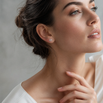 Sterling Silver Dove Mini Earrings - Model Shot