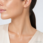 Sterling Silver Rose-tone Polished Love Knot Post Earrings - Model Shot
