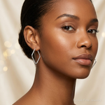 Sterling Silver Polished D/C Endless Hoop Earrings - Model Shot