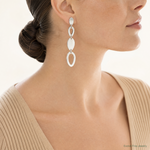Sterling Silver Polished Fancy Ovals Post Dangle Earrings - Model Shot
