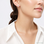 Sterling Silver Polished Cross Earrings - Model Shot