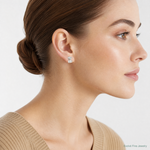 Sterling Silver Polished Puppy Post Earrings - Model Shot