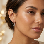 SS RH-pltd Polished Twisted 15.5x2.25mm Round Hoop Earrings - Model Shot