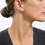 Sterling Silver Polished CZ Cluster Post Earrings - Model Shot
