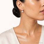 Sterling Silver Dangling Hearts Earrings - Model Shot