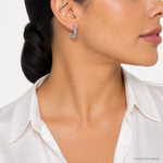 Sterling Silver Antique Post Hoop Earrings - Model Shot
