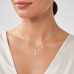 Sterling Silver/Rhodium-plated Elongated Polished Number 6 Charm - Model Shot