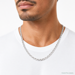 Sterling Silver Rhodium-plated 5.7mm D/C Flat Anchor Curb Chain - Model Shot