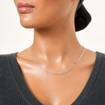 Sterling Silver Rhodium-plated 2.25mm Figaro Chain - Model Shot