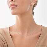 Sterling Silver Rhodium-plated 2.5mm Figaro Chain - Model Shot