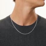 Sterling Silver 2.85mm Figaro Chain - Model Shot