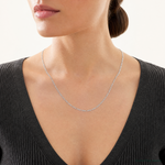 Sterling Silver Rhodium-plated 2.85mm Figaro Chain - Model Shot