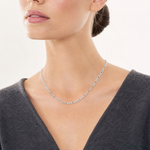 Sterling Silver Rhodium-plated 3.5mm Figaro Chain - Model Shot