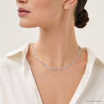 Sterling Silver 4.5mm Figaro Chain - Model Shot
