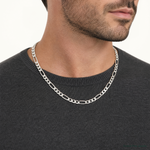 Sterling Silver 5.5mm Figaro Chain - Model Shot