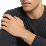 Sterling Silver 8mm Figaro Chain - Model Shot