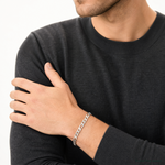 Sterling Silver 9mm Figaro Chain - Model Shot