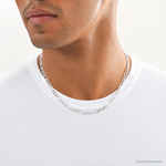 Sterling Silver Rhodium-plated 10.2mm Figaro Chain - Model Shot