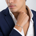 Sterling Silver Heart with Love Bracelet - Model Shot