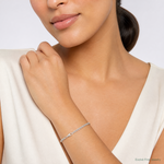 Sterling Silver 3mm Double Link Charm Bracelet - Model Shot