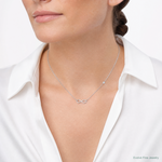 Sterling Silver Rhodium-plated CZ Infinity Knot Necklace - Model Shot