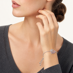 Sterling Silver Glitter Infused Infinity LOVE Adjustable Bracelet - Model Shot
