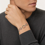 Sterling Silver  w/1in ext RH-plated Multi-color Nano Crystal Bracelet - Model Shot