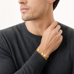 Sterling Silver Gold-plated Brushed w/ 1.25in ext. Bracelet - Model Shot