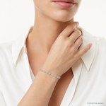 Sterling Silver Rhodium-plated Fancy Adjustable Bracelet - Model Shot