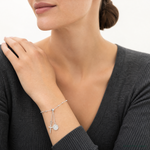 Sterling Silver St. Benedict Adjustable Rosary Bracelet - Model Shot
