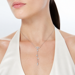 Pure Fire Sterling Silver Rhodium-plated Evil Eye CZ 18in w/2in ext Necklac - Model Shot