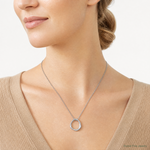 Sterling Silver Rhodium-plated Polished 16 w/2in ext Abstract Necklace - Model Shot