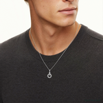 Sterling Silver Rhodium-plated Polished Circle Pendant - Model Shot