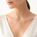 Sterling Silver Rhodium-plated CZ Pendant - Model Shot