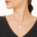 Sterling Silver Rhodium-plated Scratch-finish Fancy Chain Slide Pendant - Model Shot