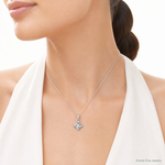 Sterling Silver Rhodium-plated Polished CZ Pendant - Model Shot