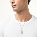 Sterling Silver Rhodium-plated CZ Dangle Pendant - Model Shot