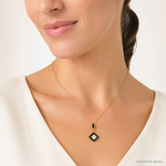 Sterling Silver Gold-plated CZ Enamel Pendant - Model Shot