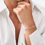 Sterling Silver 7.75inch Polished Fancy Link Toggle Bracelet - Model Shot