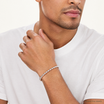 Sterling Silver Polished Bead Stretch Bracelet - Model Shot