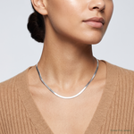 Sterling Silver Rhodium-plated 3mm Magic Herringbone Chain - Model Shot