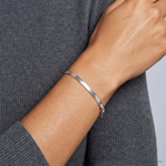 Sterling Silver Rhodium-plated 3mm Magic Herringbone Chain - Model Shot