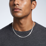 Sterling Silver 3.5mm Magic Herringbone Chain - Model Shot