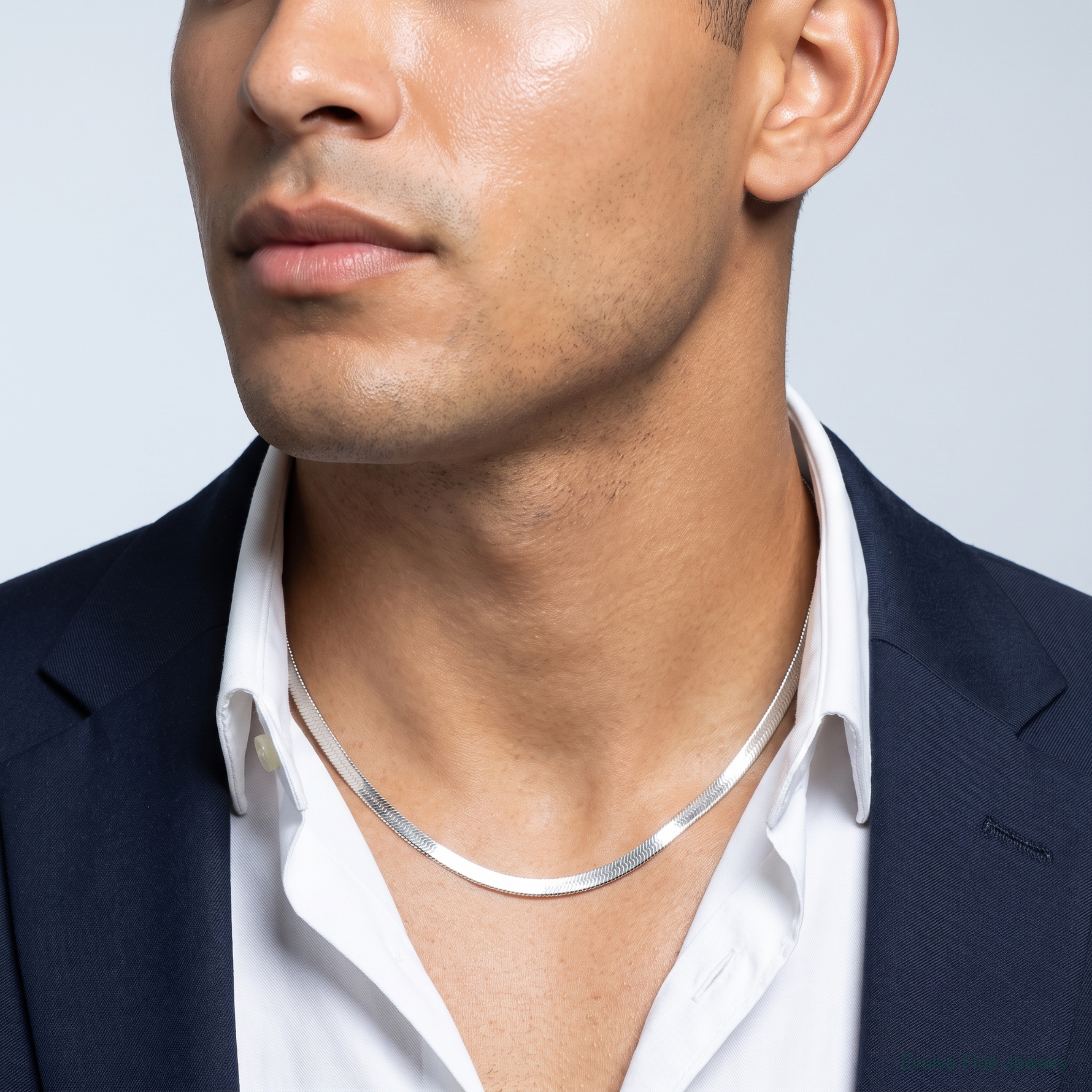 Sterling Silver 5.25mm Magic Herringbone Chain - Model Shot